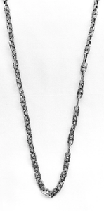 <b>Silver</b> Plated Zinc Alloy Link Chain Necklace Punk Style For Unisex Fashion Chain 7.80mm Width Daily Wear - Product Image 4