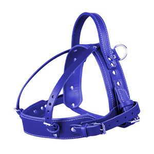 Harnais pour chien en cuir de haute qualité, confortable, respirant, anti-traction, design classique avec fermeture à boucle pour chiens - Product Image 5