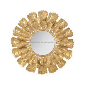 กระจกตกแต่งบ้านหรูหราสไตล์ทองคำ ลดราคาพิเศษ รูปทรงดอกไม้ ดีไซน์สร้างสรรค์ ทำจากโลหะ - Product Image 4