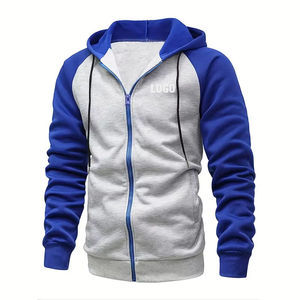 Sweat-shirts à fermeture éclair pour hommes, coupe classique confortable, prix compétitifs, vêtements d'extérieur de haute qualité, fermeture éclair, logo personnalisé, capuche bicolore - Product Image 3