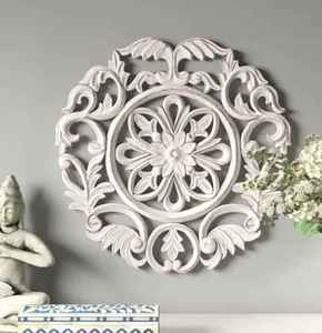 Decoración de Pared Redonda Metálica Estilo Art Deco, Marco de Alambre Ondulado, Personalizable, Placa Decorativa para Sofá - Product Image 4