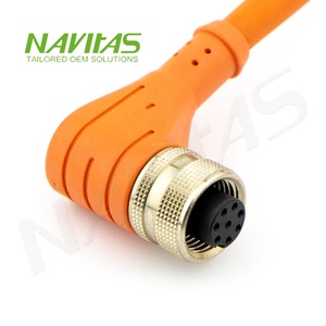 Assemblage de câble blindé OEM M série M12 8 broches mâle à femelle conforme RoHS AWM 2464 24AWG pour applications électroniques - Product Image 6