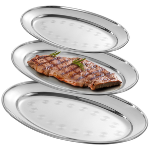 Assiette à steak en acier inoxydable de qualité supérieure avec base en bois pour service en restaurant - Product Image 5