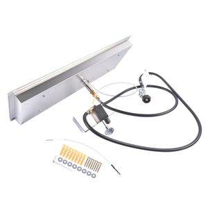 Kit Bruciatore per Focolare a Gas Rettangolare 30x10 in Acciaio Inox per Riscaldamento Interno ed Esterno del Patio - Product Image 3