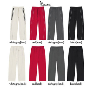 365GSM Unisex Heavyweight Sweatpants – Cotton <b>Polyester</b> Brushed <b>Joggers</b> with Reflective Strip Patchwork Custom Logo - Product Image 2