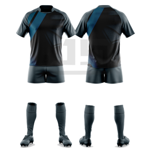 Tenue de rugby professionnelle imprimée, maillot et short anti-humidité, confort athlétique pour la compétition de ligue, 100 % polyester - Product Image 5