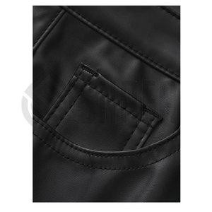 Outdoor Solid Color Leather Pants Casual Wear Men's Leather Pants Hot Selling Leather Pant Made Leather Pants - Product Image 4