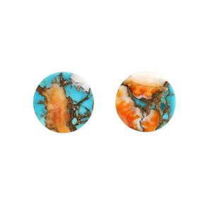 Piedra Preciosa Suelta de Concha de Ostra Espinosa Natural Pulida de 12 mm de Alta Calidad, Forma de Moneda Redonda Lisa de Bronce y Cobre para Hacer Joyas - Product Image 1