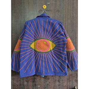 เสื้อแจ็คเก็ตกำมะหยี่ปักลายซูซานีสำหรับผู้หญิง งานแฮนด์เมดสไตล์วินเทจโบโฮ ลายดอกไม้  เสื้อคลุมสไตล์ชาติพันธุ์ - Product Image 3