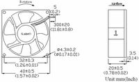 Ventilador de refrigeración de agua de flujo axial DC 40x20mm 5V/12V/24V con eje de casquillo, rodamiento de bolas/vaso de plástico, OEM/ODM personalizable para uso doméstico