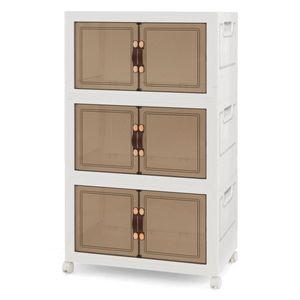 Stackable <b>Storage</b> <b>Bins</b> with Lockable Wheels for Cabinet Organizers - Product Image 1