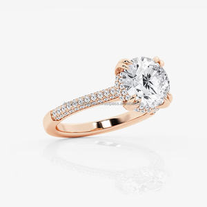 IGI/GIA Lab Grown Cut Diamond Vintage 14k Or Rose Unisexe Mariage/Anniversaire/Fête Bague Fine Cut Bague de Fiançailles pour Unisexe - Product Image 3