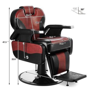Poltrona da Barbiere Idraulica Classica Reclinabile per Saloni di Bellezza, Tatuaggi e Styling, con Seduta in Schiuma per Barbieri e Parrucchieri - Product Image 4