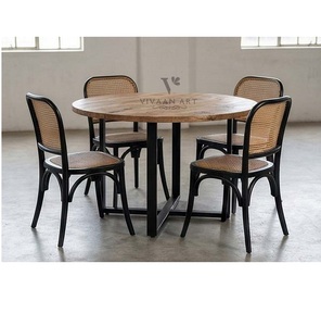 Juego de Mesa y Sillas de Comedor de Madera Maciza Moderna, Juego de Asientos de Lujo para el Hogar, Hotel y Hostelería - Product Image 2