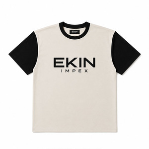 Camiseta de Manga Corta para Hombre con Logotipo Personalizado, 100% Algodón, Cuello Redondo, Dos Tonos, Estilo Urbano - Product Image 1