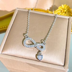 Collar con Forma de Corazón para Mujer en Acero Inoxidable 304 con Baño de Oro de 0.03µm de Espesor con Incrustaciones de Circonio en Cadena de Cable - Product Image 5