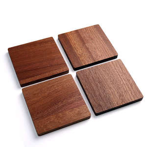 Ensemble de sous-verres carrés en bois avec support, sous-verres en bois d'acacia en gros pour table basse, bar, cuisine, décoration de la maison - Product Image 5