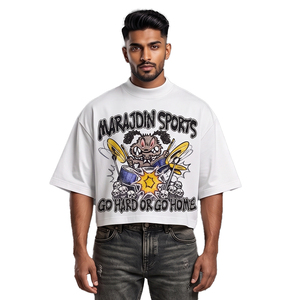Custom Solid Men's 240g Heavyweight Canvas Breathable Regular Fit Streetwear <b>White</b> Cotton Drop Shoulder Short Sleeve <b>Tee</b> Unisex - Product Image 1