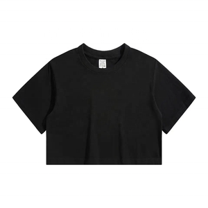 Summer High Quality 100% Cotton Long T Shirt Women Color Solid Soft Female Tees Casual Oversized Crop <b>Top</b> T Shirts - Product Image 1