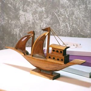 Adorno de Barco de Madera Ecológico, Hecho con Madera Sostenible, Decoración Náutica para el Hogar - Product Image 6
