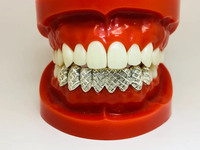 Grillz Hip Hop sur mesure en argent sterling 925, sertis de diamants Moissanite VVS, pour dents, forme lune, certifiés IGI