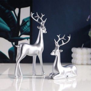 Statue de renne en métal et résine, style minimaliste, sculpture abstraite d'animal, vente en gros, figurine décorative pour salon - Product Image 1
