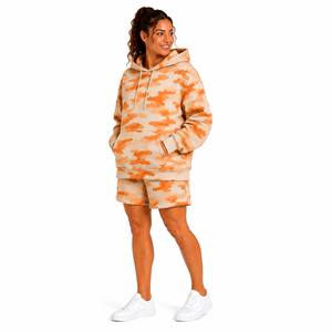 Wholesale Women Camo Short <b>Set</b> Oversized Hoodie Drawstring Shorts Two Piece Short <b>Set</b> Camouflage Print Casual Tracksuit Outfit - Product Image 3