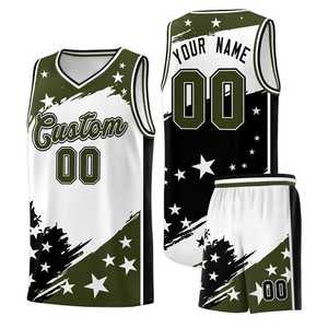 Ensemble de maillots de basket-ball Tofen Sports, col en V, sans manches, impression sublimée, maille respirante, unisexe, adulte, toutes saisons, 180g, 00 étoiles - Product Image 5