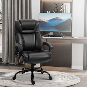 Sedia da Ufficio Direzionale Ergonomica Grande e Alta, 400 libbre, in Pelle PU, con Poggiatesta Regolabile, Seduta Larga, Certificata BIFMA, in Rete - Product Image 2