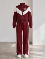 Ensemble de survêtement d'hiver pour femmes, veste coupe-vent unie et pantalon large, logo personnalisé, streetwear, vêtements de sport, service OEM
