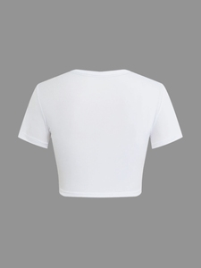 เสื้อยืดสั้นผู้หญิงลายนกอินทรีดุร้ายและละเอียด - Product Image 4