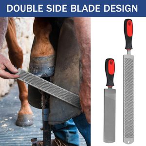 Râpes de 18 et 12 pouces pour le sablage des sabots de chevaux avec poignée, lime de coupe en acier au carbone, outils de fermeuse pour la réparation des sabots de chevaux et de chèvres - Product Image 2
