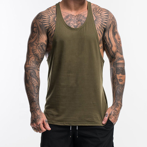 Chaleco Deportivo Casual para Hombre, Tejido Transpirable y Ecológico, 100% Algodón, Sin Mangas, Estilo Racerback para Gimnasio, con Logotipo Frontal - Product Image 1