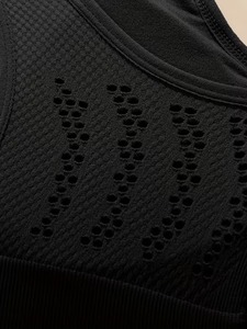 Women <b>Cross</b> Back Sports Bra Mesh Vent Scoop Neck Workout Crop <b>Top</b> Crisscross Straps Seamless Gym Bralette Removable Padded Vest - Product Image 6