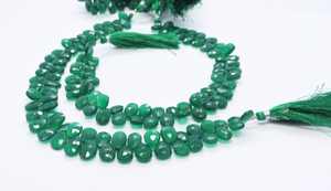 Perles de pierres précieuses en onyx vert naturel facettées en forme de poire 7x11MM, perles d'onyx vert en vrac, perles d'onyx vert pour la fabrication de bijoux - Product Image 4