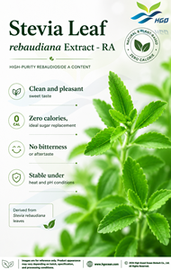 HGO Suministro directo de fábrica Extracto de hoja de Stevia natural rebaudiana (grado alimenticio) Especificación RA 70% (extracto estandarizado) - Product Image 4