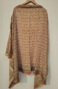 Indian Hand Block Print Silk Border Floral Bandeau Pareo Sarong Beach Cover-Up Women's Eco-Friendly Lightweight Summer Cotton - Product Image 5