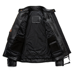 Chaqueta de Moda Casual en Todos los Colores, Chaqueta de Cuero Genuino de Alta Calidad para Hombre, Estilo Motociclista con Cierre de Cremallera - Product Image 2