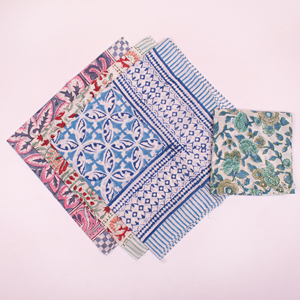 100% Cotton Block Printed Bandana 21x21 Inch Handmade Vegetable Dye Square Neck Scarf Indian Jaipur Print Fashion <b>Head</b> <b>Wraps</b> - Product Image 1