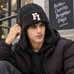 High Quality Ear Cover Knit Beanies Women's Cuffed <b>Winter</b> <b>Cap</b> Custom Logo Thick Ribbed Warm Hats Wholesale B2B Supplier USA - Product Image 5