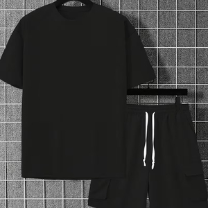 Mens Cotton Matching Set Manufacturer T Shirt Cargo Shorts Casual Summer OEM ODM <b>Bulk</b> Supply - Product Image 3