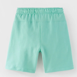 Conjunto de Ropa para Bebé de 2 Piezas en Verde Menta, Camiseta con Bolsillo y Pantalones Cortos, Cuello Redondo, Manga Corta, Estilo Casual de Verano, Color Sólido, Transpirable - Product Image 4