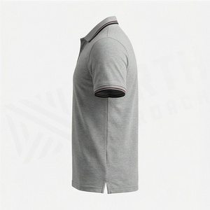 เสื้อโปโลผู้ชายผ้าฝ้ายคุณภาพพรีเมียม ออกแบบเองได้ แขนสั้น คอตั้ง เสื้อผ้าลำลอง สีสันปรับแต่งได้ ชุดออกกำลังกาย - Product Image 3