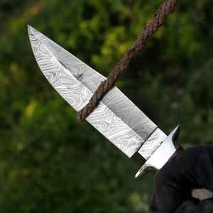 Custom Premium Wholesale Damascus <b>Steel</b> Hunting Skinning Knife Stage Handle Camping Survival Bushcraft High Quality with Sheath - Product Image 1