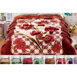 Couverture Raschel de luxe 6 kg, douce et chaude pour l'hiver, en polyester ultra-doux effet vison, anti-boulochage, motif floral, lavable en machine pour usage domestique - Product Image 2