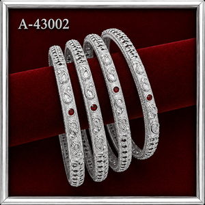 Women's Tibetan 12 Pack <b>Silver</b> <b>Bangles</b> Set Zircon Inlay Classic Wedding Jewelry <b>Bracelets</b> Alloy <b>Silver</b>/Gold Plated 43002 - Product Image 1