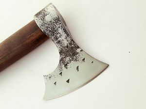 Handmade Industrial Grade Carbon Steel <b>Axe</b> <b>wood</b> Handle Survival Leather Hatchet Forged Artisan <b>Axe</b> - Product Image 3