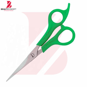 Ciseaux de barbier professionnels en plastique vert personnalisés OEM, design ergonomique, outils de coiffure pour salon - Product Image 2