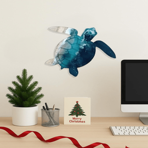 CIFbuy Scultura da Parete Artigianale in Ferro a Forma di Tartaruga Marina, Arte Metallica a Tema Costiero/Oceano per Soggiorno, Camera da Letto, TikTok, per Temu Pick - Product Image 3