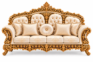 Royal Retro Style Maharaja Sofa Set for Home 3+1+1 Antique Gold Carved <b>Victorian</b> Living Room Furniture for Luxury Villas & Homes - Product Image 2